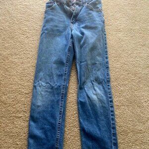Boy's medium wash Wrangler jeans size 14 slim
